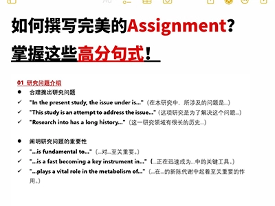 如何撰写完美的Assignment？掌握这些高分句式！