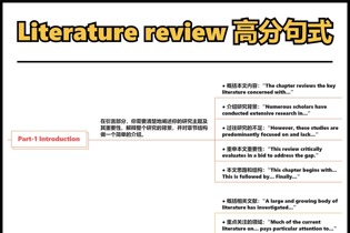 Literature review怎么写？高分句不能少